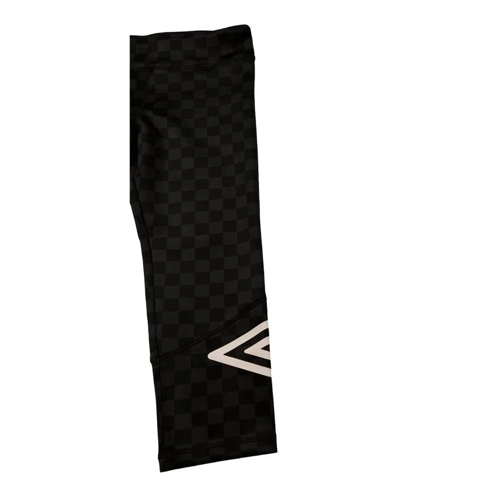 UMBRO Pants Jr. Women's Checkered Straight Leg Yoga Capri Stretch Black Gray XL - Picture 9 of 13